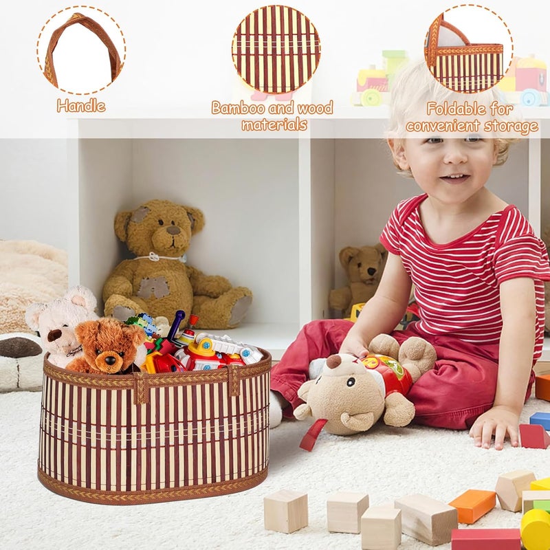 KEVTVEK 3 Set Baskets for Gifts Empty, Large Woven Bamboo Gift Basket Kit with Handles, Sturdy Empty Gift Baskets to Fill for Valentines, Birthday Party Wrapping Gift -3 Cellophane Wrap Bags,3 Gift Cards - Image 5